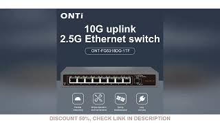 ONTi 2.5GbE Unmanaged Ethernet Switch 8 Port 2.5GBASE-T Network Switch with 10G SFP+ Port Plug and P