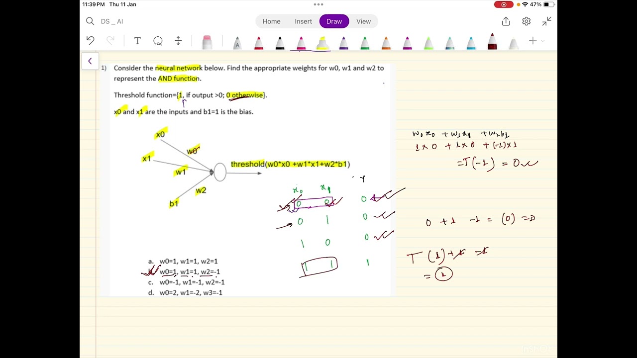 GATE DA | MACHINE LEARNING QUESTION PRACTICE : NEURAL NETWORK 