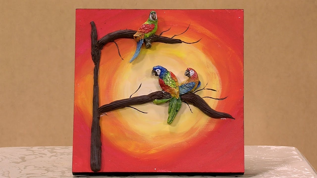 Como Hacer Cuadro de Loros en Yeso- HomeArtTv por Juan Gonzalo Angel
