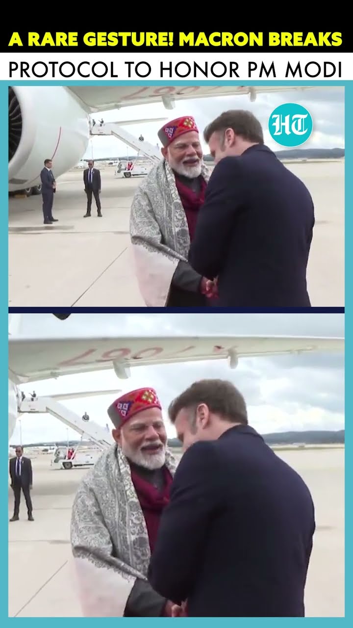 Macron Goes The Extra Mile For Modi, Personally Sees Off Prime Minister At Marseille Airport