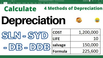 ✅ Calculate Depreciation in Excel SLN,YSD,DB,DDB 🔥 Depreciation and Types in Excel | Learning Center