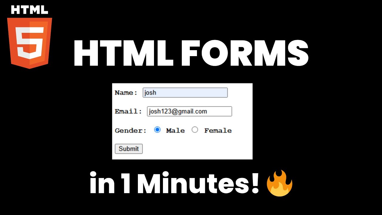 zero to hero: Learn HTML forms in 1 minute | html from beginner to ...