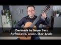 Zarabande by Gaspar Sanz and Lesson for Classical Guitar