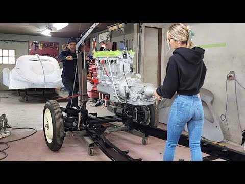 The moment of truth: is the new Jaguar engine going to fit the chassis? 😬