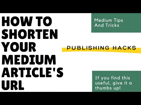 Trick to shorten medium article's URL without using any service like Bitly or TinyURL || Medium.com