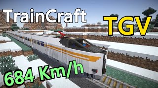 Minecraft Part19 [1.6.4] TrainCraft打破 TGV 574.8 km紀錄~684 km !