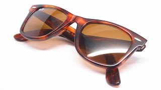 Ray-Ban RB 2140 Original Wayfarer 954 Light Havana Sunglasses | Close Look