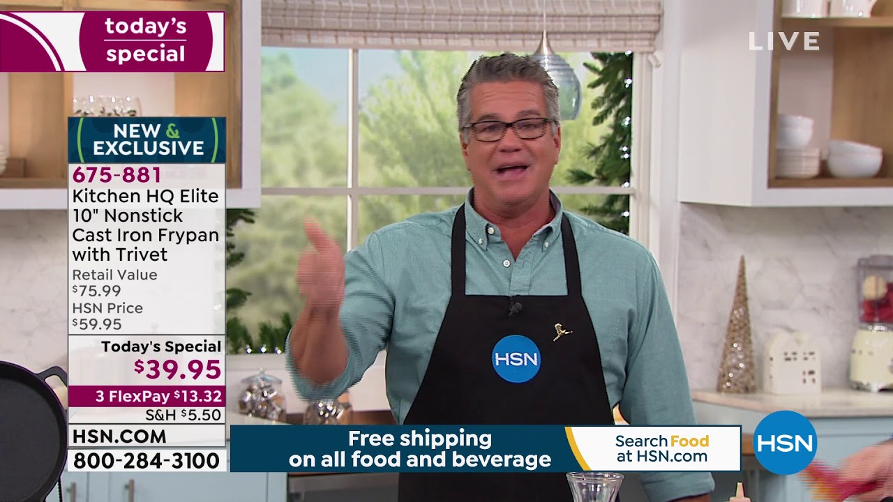 Kitchen HQ Elite 10" Nonstick Cast Iron Frypan with Magn... YouTube