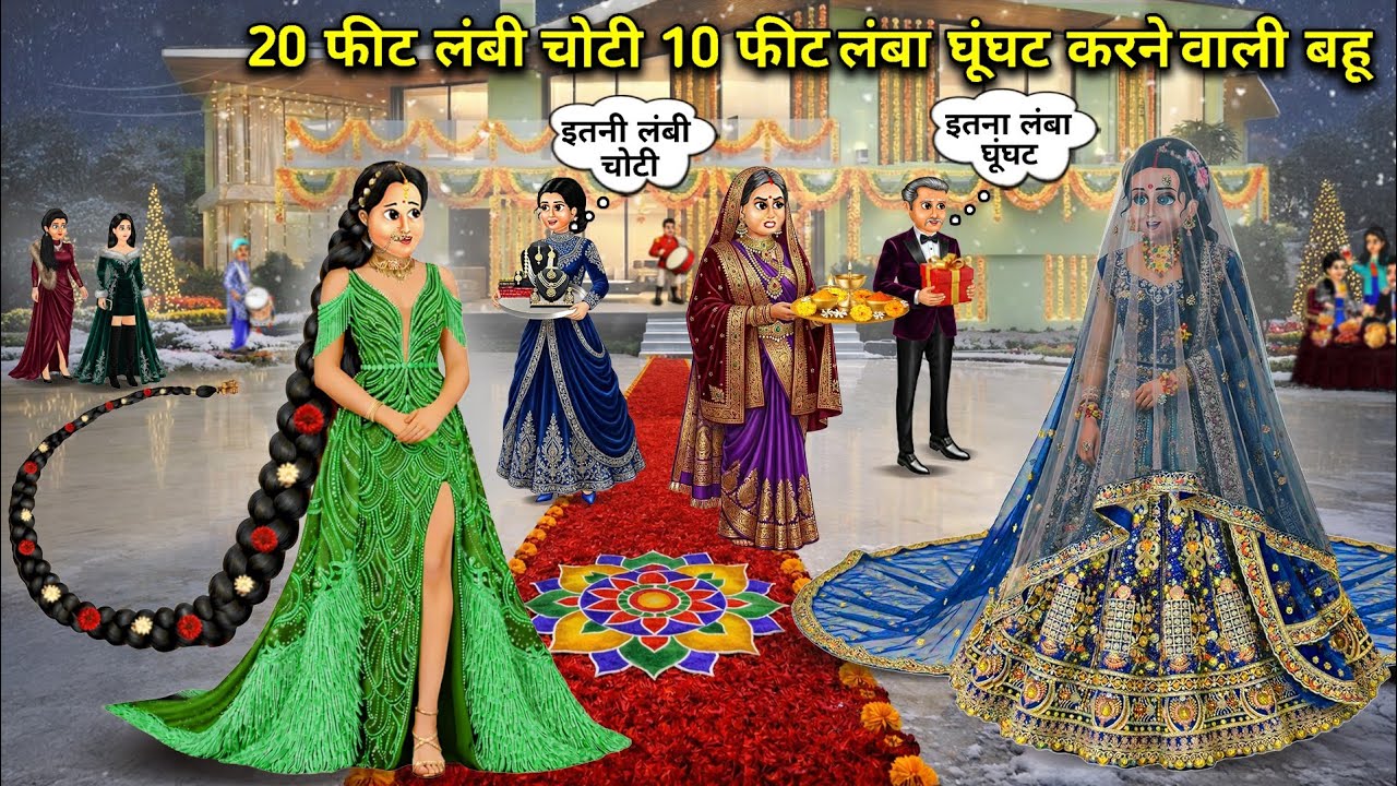 "10 फीट लंबा घुंघट 20 फीट लंबी चोटी करने वाली बहू | A Bride With A Long Veil And A Very Long Braid"