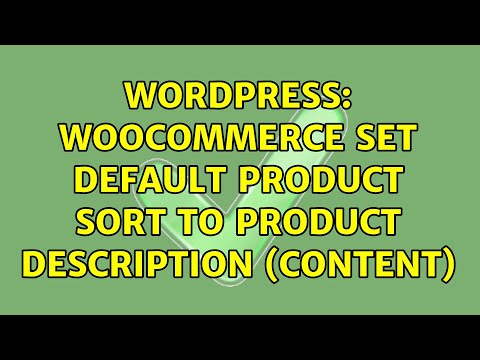 Wordpress: WooCommerce set