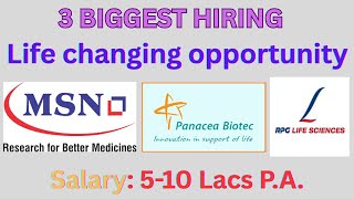 MSN LABS,PANACEA BIOTECH,RPG LIFE SCIENCES LATEST PHARMA JOBS NOTIFICATIONS 2025 TELUGU