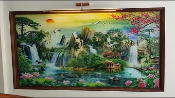 Tranh Kính 3D Bức Tranh Sơn Thủy Hữu Tình Dùng Muôn Đời Không Lo Hết Thời| Tranh Kính Đức Nam