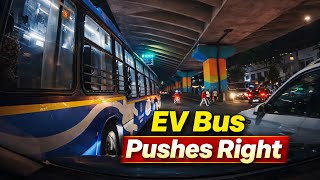 Indicator Means You Can Push? BMTC EV Bus Scrapes Car