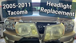 How to Replace Headlights 2005  2011 Toyota Tacoma Headlight Replacement