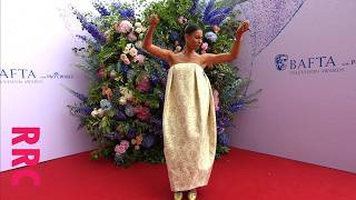 Vick Hope }BAFTAtv26: strapless jacquard gown by HuishanZhang