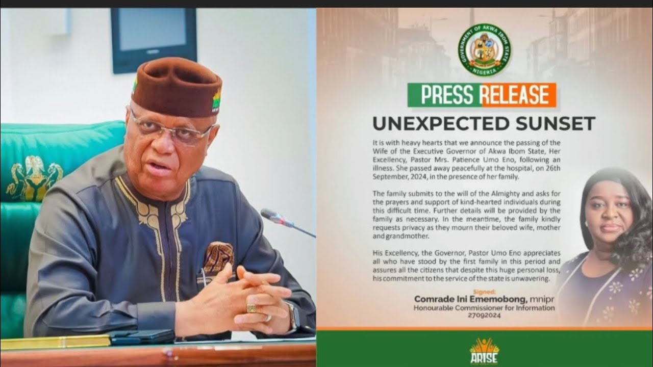 Breaking News : Akwa Ibom State governor Loses Wife After A Brief ...