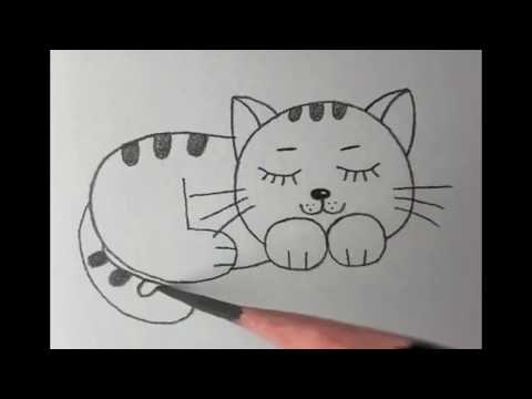 Dạy vẽ con mèo ngủ đơn giản, dễ thương, đáng yêu