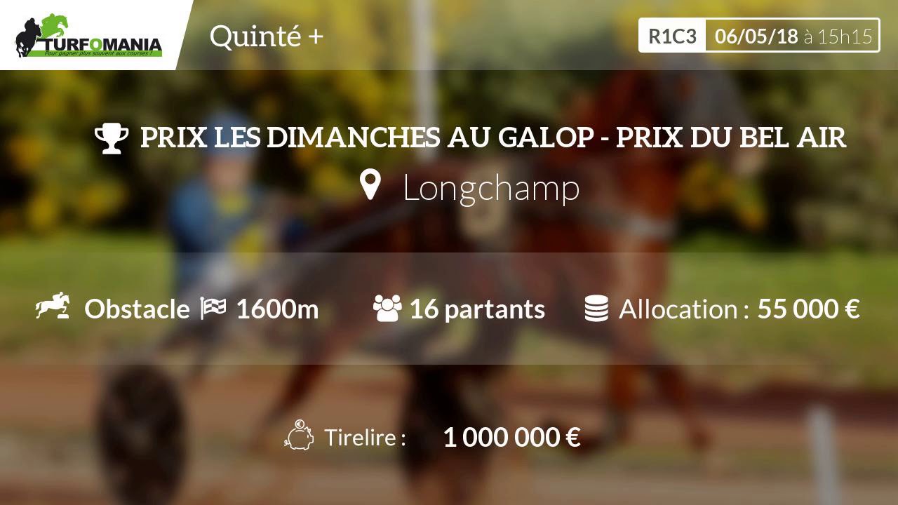 Turfomania Arrivée quinté du Dimanche 06 Mai 2018