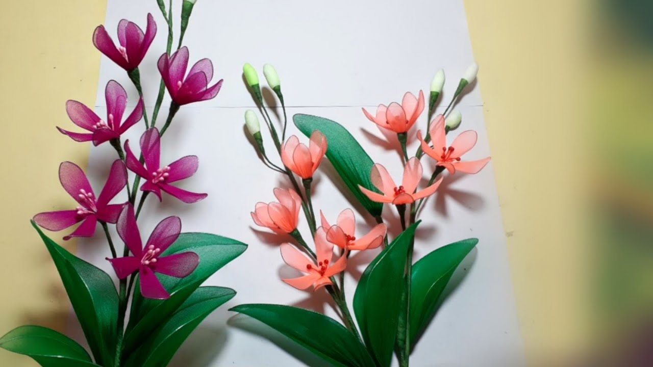 Как сделать легкие и простые цветы в чулках | Учебник по чулокам | Цветы для начинающих