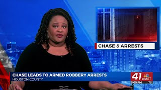 Vehicle chase in Houston County leads to arrest of armed robbery suspects