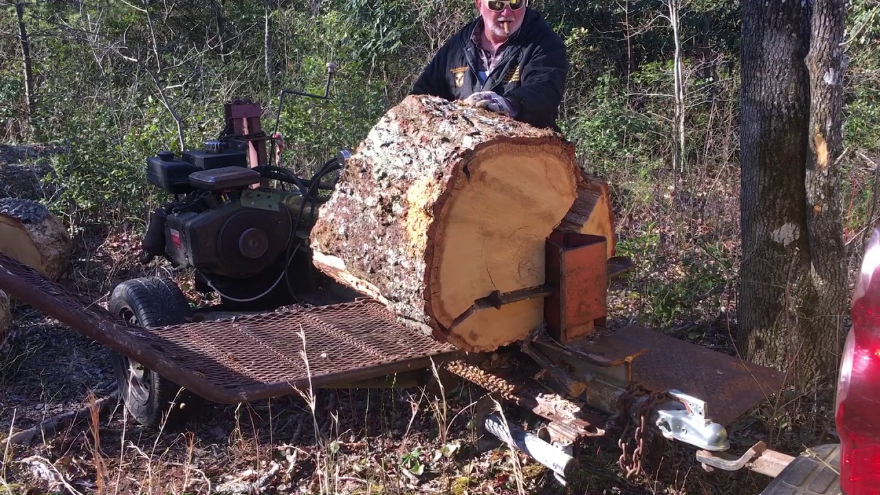 Home made wood spliter with 4 way wedge with log lift - YouTube