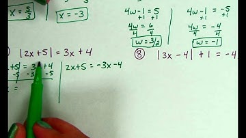 Algebra 2 Ch1-4 Part B - Solving Absolute Value Equations
