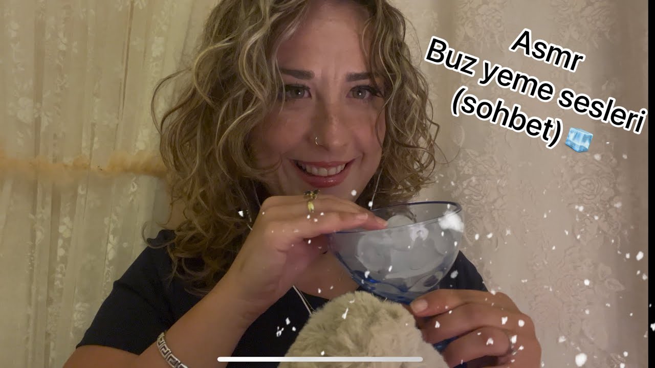 Asmr-Buz yeme mukbang (sohbet)🧊❄️😋