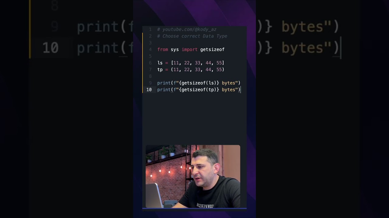 Python yazanda Data tipləri düzgün seçək #shorts?>