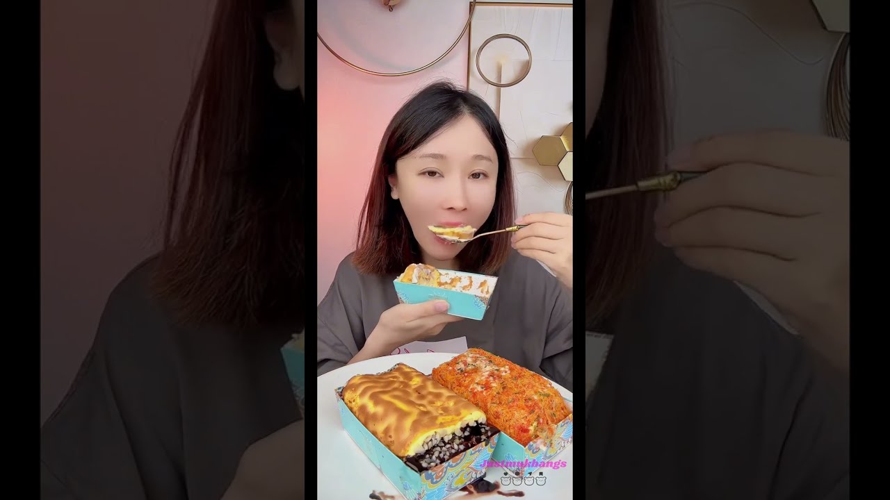 #67 Desserts Mukbang ASMR || Jiangduoduo / Tigerskin n meatfloss cak.. 