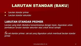 Larutan Standar dalam Analisis Titrimetri
