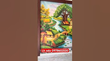 Hoàn thiện bức tranh dán tường 3D đồng quê rất đẹp