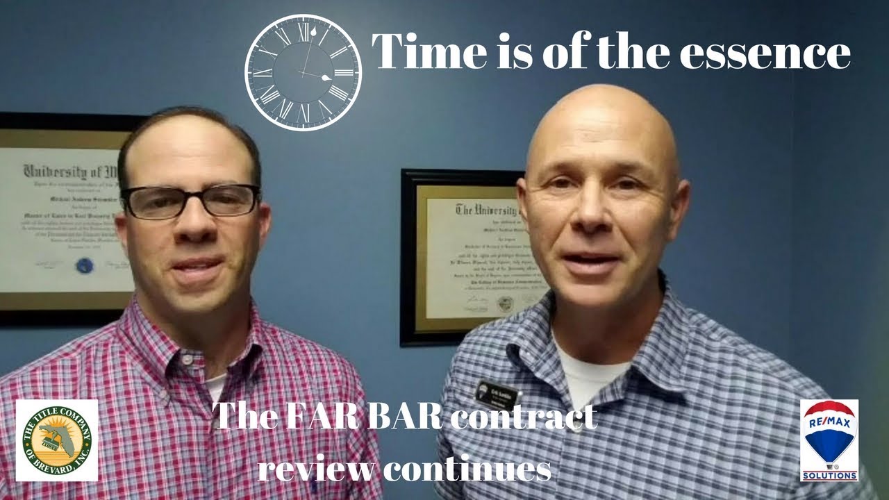 FAR BAR contract for buying or selling a home in Florida Timeline review - YouTube