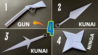 DIY | paper projects | making |Kunai minato| Ninja star| paper gun | how its made easy