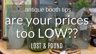 How to CORRECTLY price items in your antique booth! Antique booth tips for a better booth business