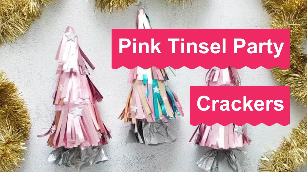 Pink Tinsel Party Crackers