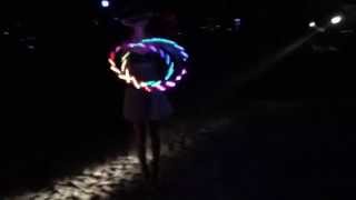 Double mini LED hooping at Burning Man 2014