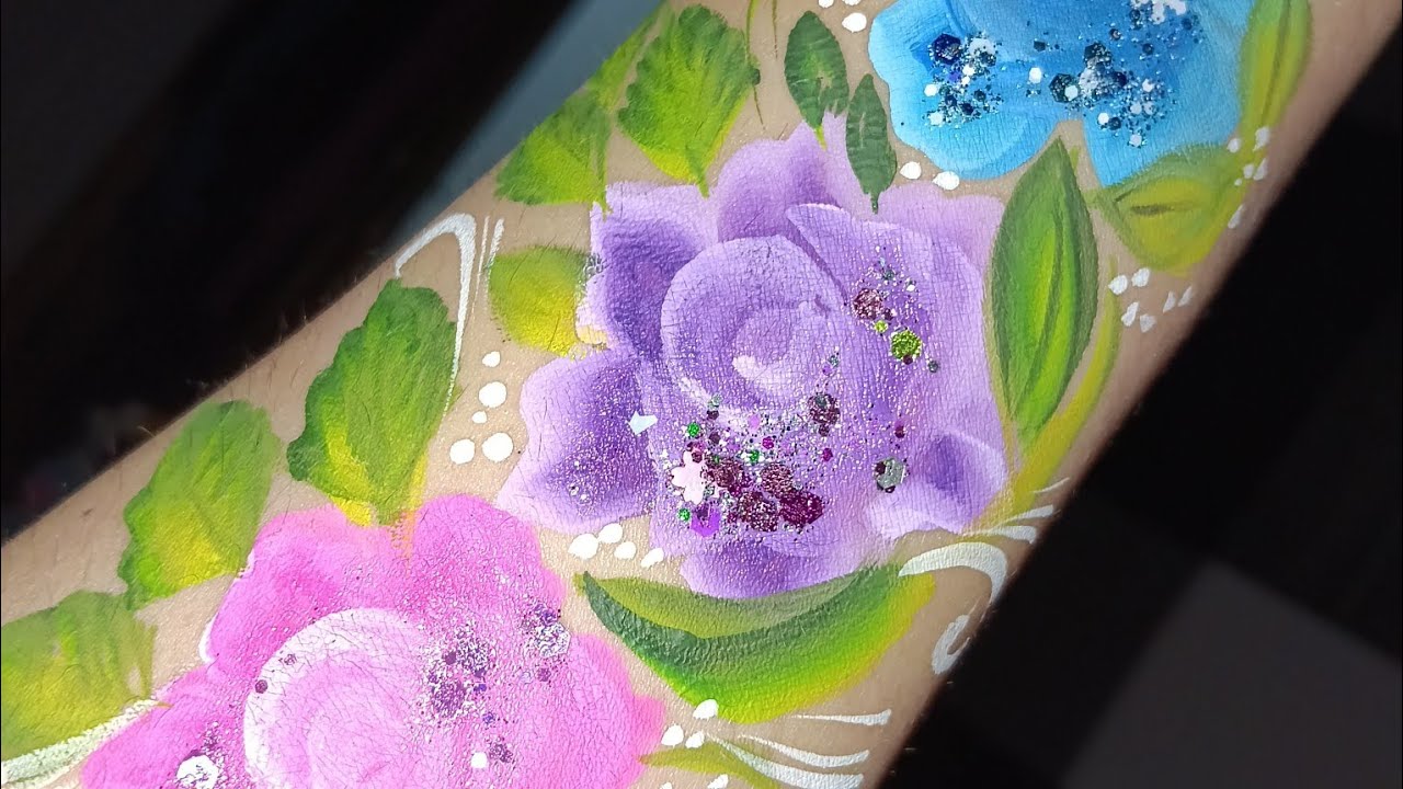 Easy Flower Face Paint Tutorial 🌸 Step-by-Step for Beginners#art #facepaint#trending#viral 