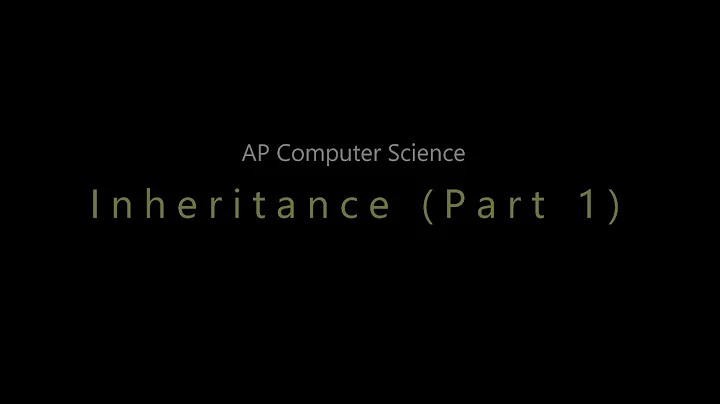 APCS: Unit 7: Inheritance - Java (Part 1)