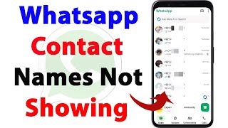 Fix Whatsapp Contact Names Not Showing | Whatsapp Contact Name Not Showing Problem Solve