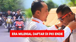 Konvoi Anak Milenial Antar Erik Rede Daftar di PKS Ende