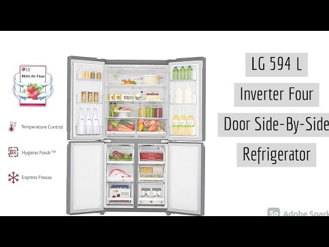 LG 594 L Inverter Side-By-Side Refrigerator (GC-B22FTLPL), Shiny Steel