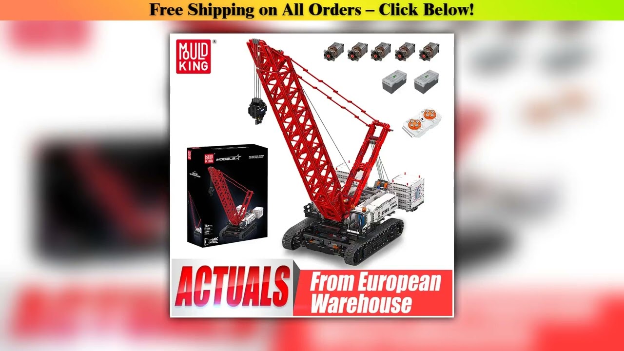 Mould King 17046 Technical Car Toys The RC Wacker 16000 Crawer Crane Building Block Assembly Truck