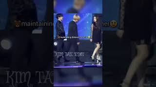The way Taehyung 🐻 maintaining distance with Nancy 🐯💖#bts #taehyung #shorts