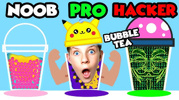 Can We Go NOOB vs PRO vs HACKER In BUBBLE TEA APP!? Prezley