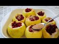 ASMR: My grandmother also cooked this porridge, which I still love.Baked apples with cranberries.