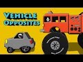 Vehicle Opposites - Big Truck Small Car Long Limo Short Hybrid Up Down Tow Truck