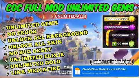 Clash Of Clans Mod Apk 16 654 16 Gameplay COC Hack  Unlimited Gems & Unlimited Resources COC MOD2025