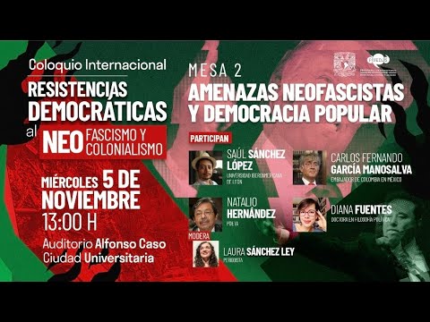 🚨Mesa 2: “Amenazas neofascistas y democracia popular”. Coloquio Internacional del PUEDJS.