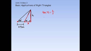 Unit 3 video 3 Basic Applications of Right Triangles