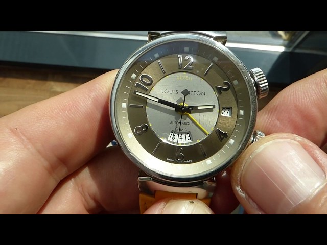 Louis Vuitton Tambour Reveil GMT Automatic Wrist Alarm LJP 5900